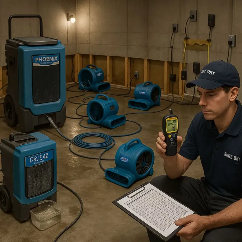 Structural Drying and Dehumidification process in Rolla, ND